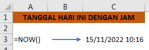 Tanggal hari ini dengan jamnya